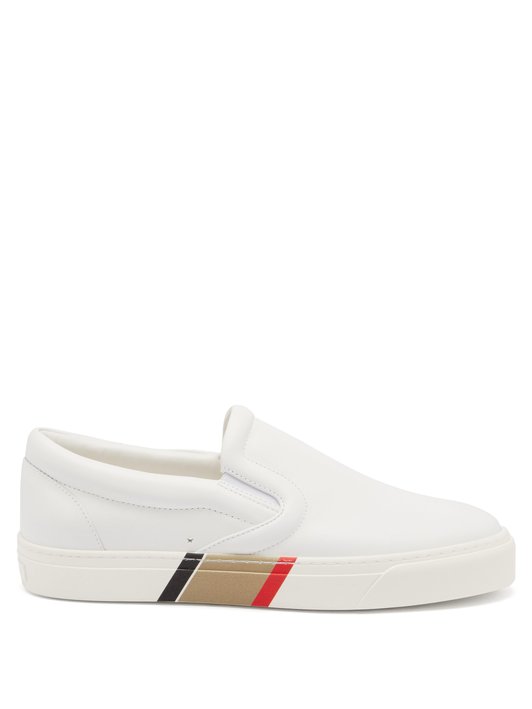 Burberry Thompson Icon-stripe leather trainers