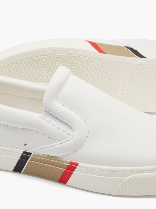 Burberry Thompson Icon-stripe leather trainers