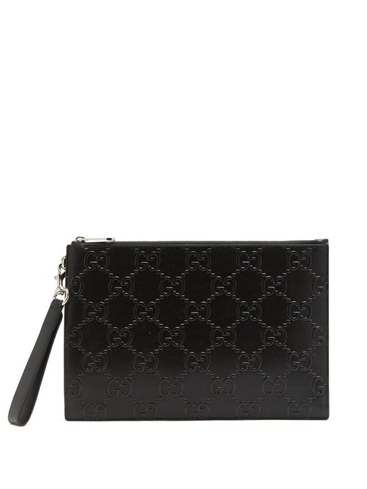 TÚI GUCCI GG-embossed leather pouch