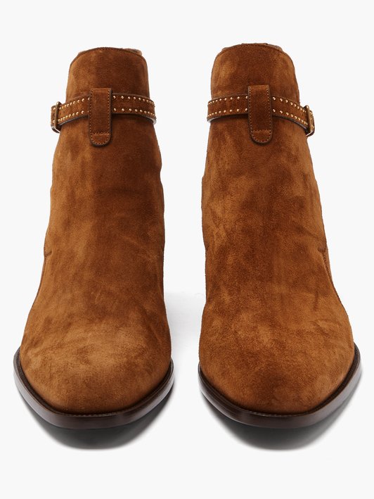 Saint Laurent Wyatt buckled suede boots