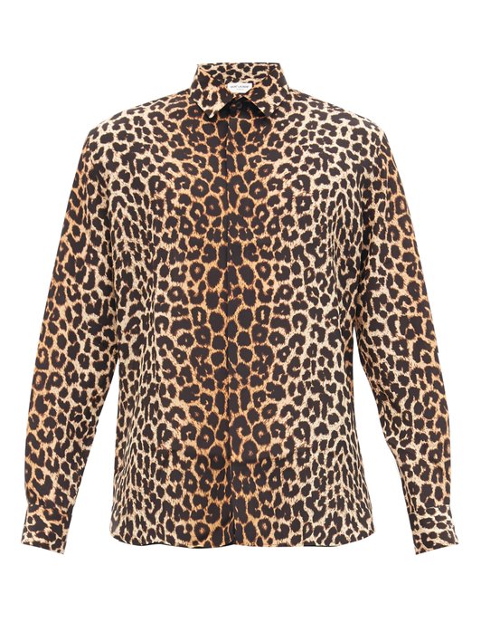 Saint Laurent Leopard-print silk shirt