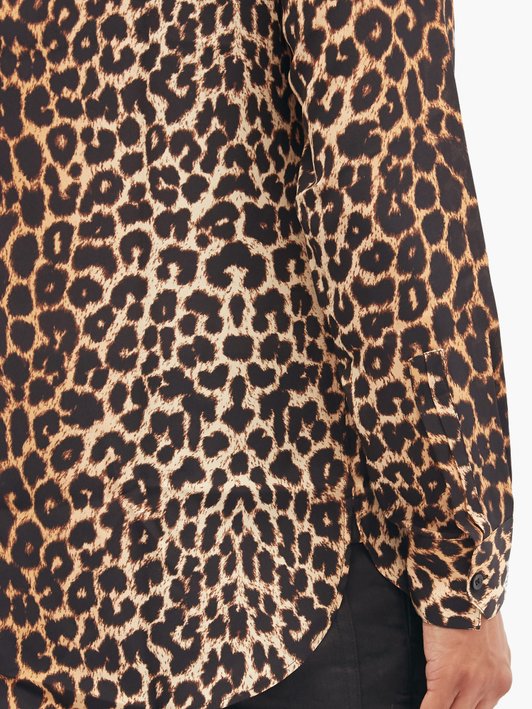 Saint Laurent Leopard-print silk shirt