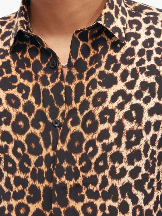 Saint Laurent Leopard-print silk shirt