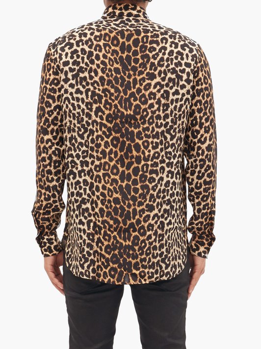 Saint Laurent Leopard-print silk shirt