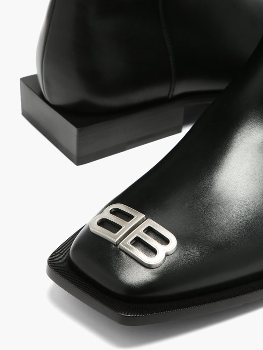 Balenciaga BB-plaque leather boots