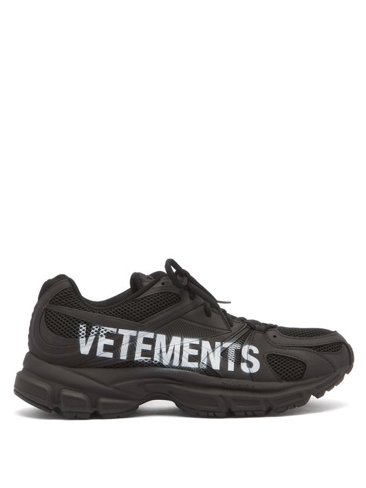 Vetements Logo-print mesh and rubber trainers