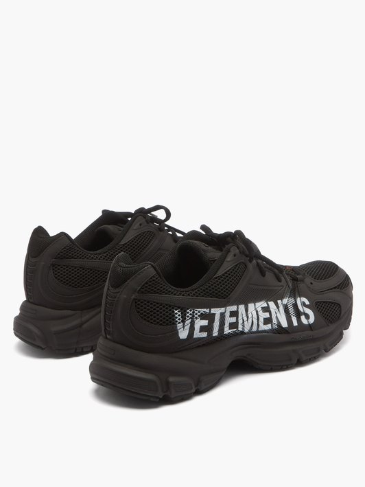 Vetements Logo-print mesh and rubber trainers