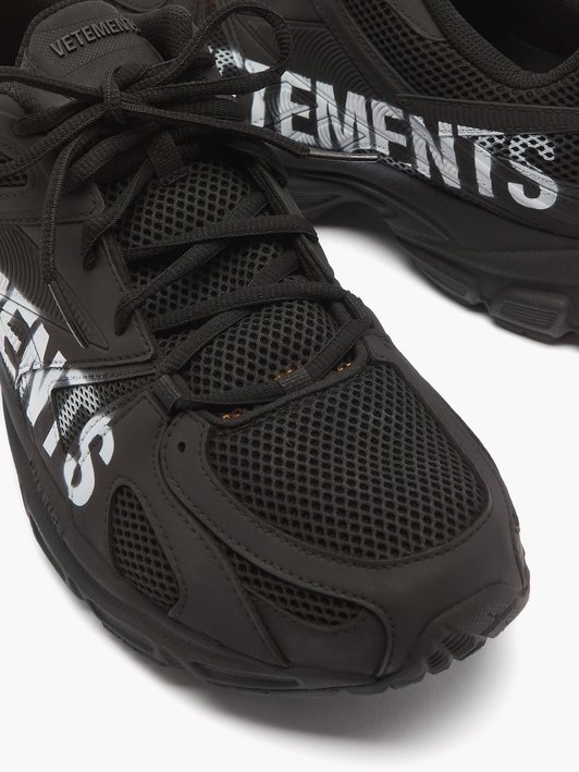 Vetements Logo-print mesh and rubber trainers