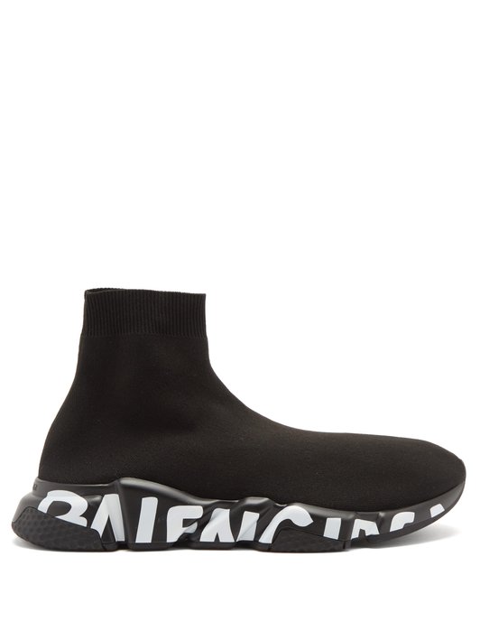 Balenciaga Speed graffiti-logo sock trainers