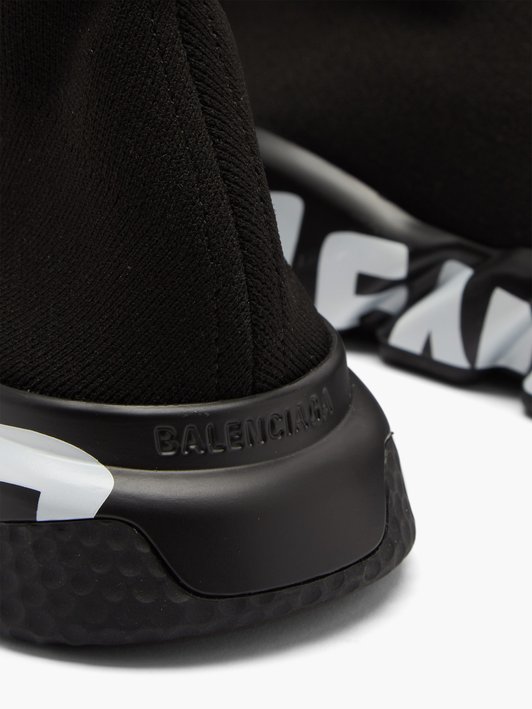 Balenciaga Speed graffiti-logo sock trainers