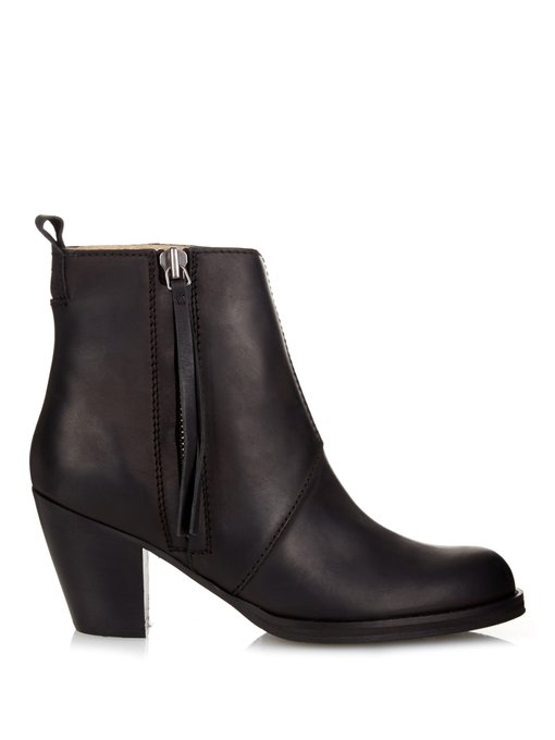 acne black ankle boots
