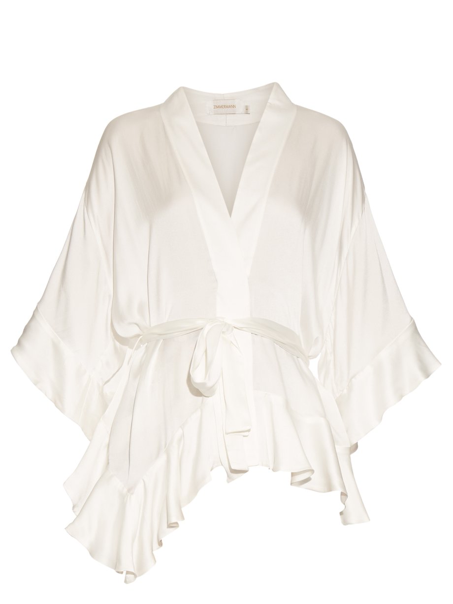 White Empire silk-satin blouse | Zimmermann | MATCHESFASHION UK