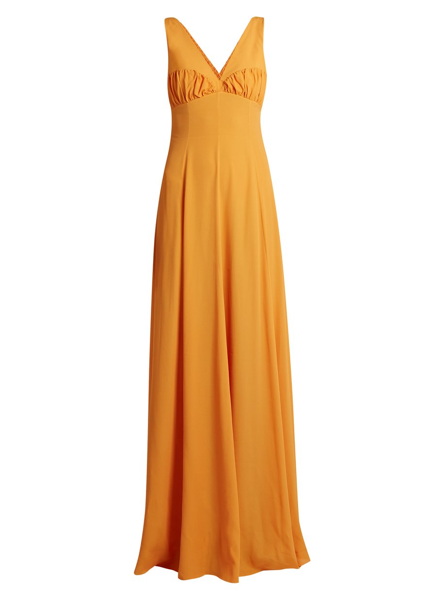 Orange Fanina crossover-back crepe maxi dress | Emilia Wickstead ...