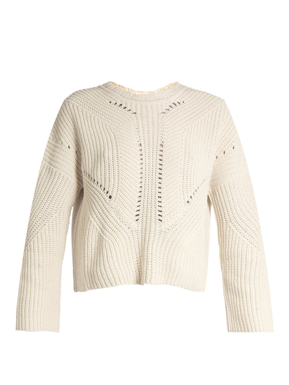Neutral Grifin lace-up back cotton-blend sweater | Isabel Marant ...