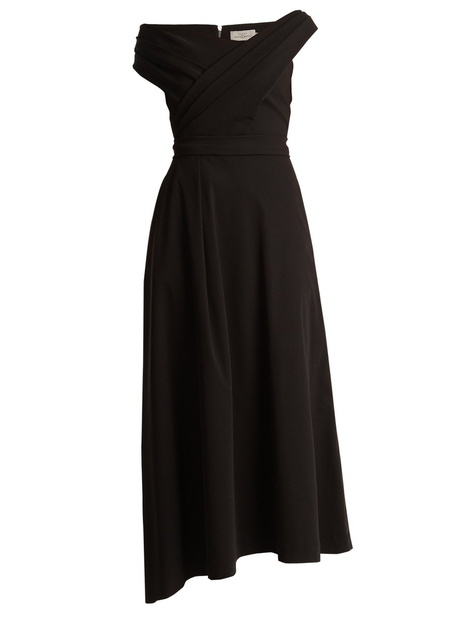 Black Eva stretch-cady midi dress | Preen By Thornton Bregazzi ...