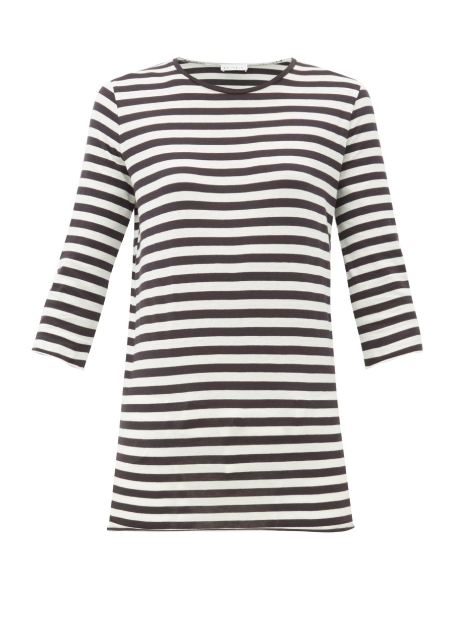 Blue Half-sleeve striped cotton-jersey T-shirt | Raey | MATCHESFASHION US