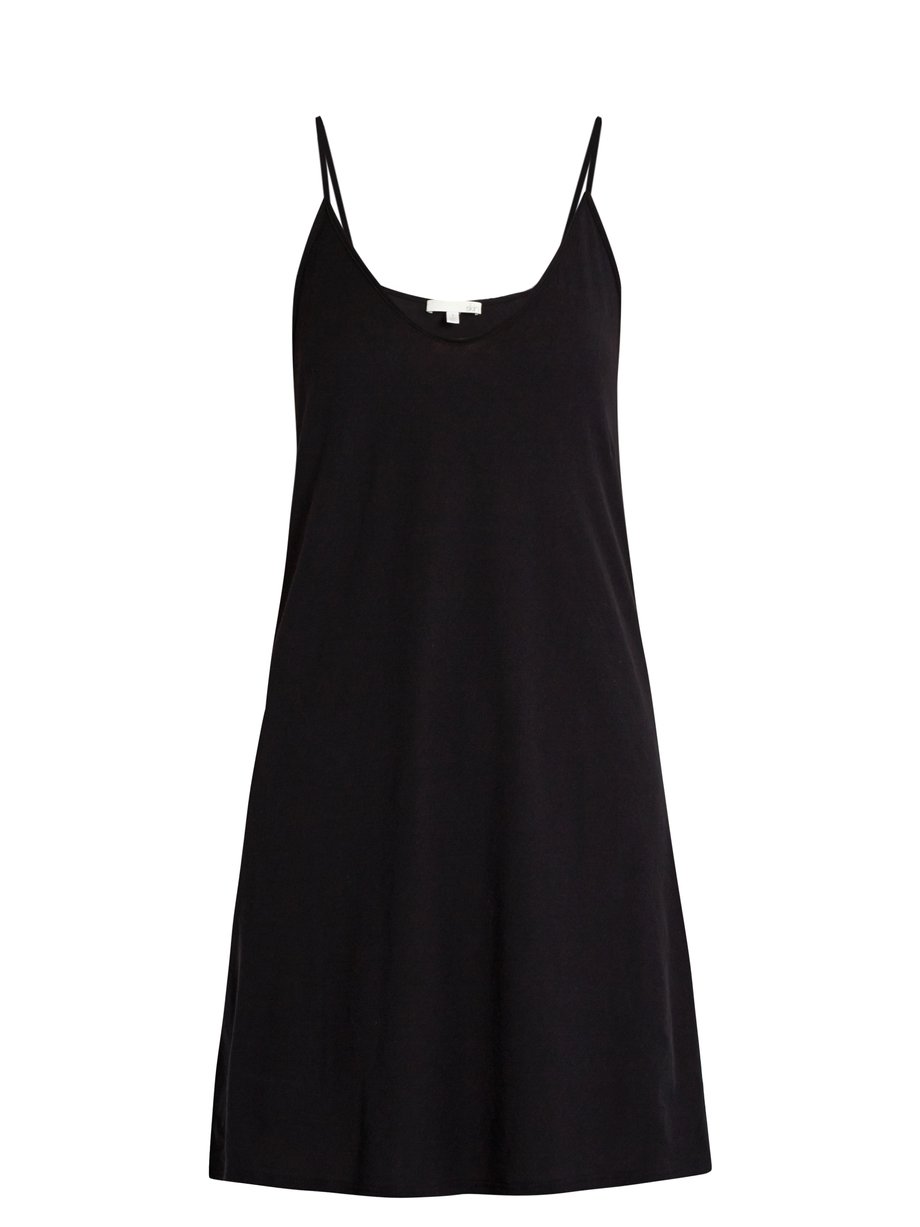 Black Scoop-neck pima-cotton jersey slip dress | Skin | MATCHESFASHION US