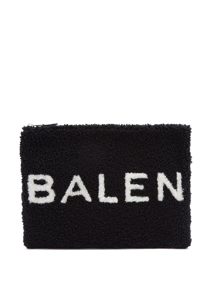 balenciaga shearling pouch