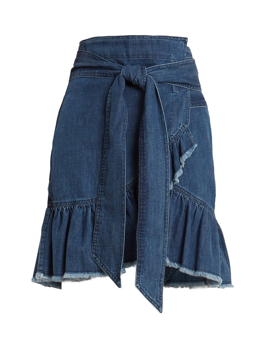 Blue Lindy asymmetric cotton-denim wrap skirt | Isabel Marant Étoile ...