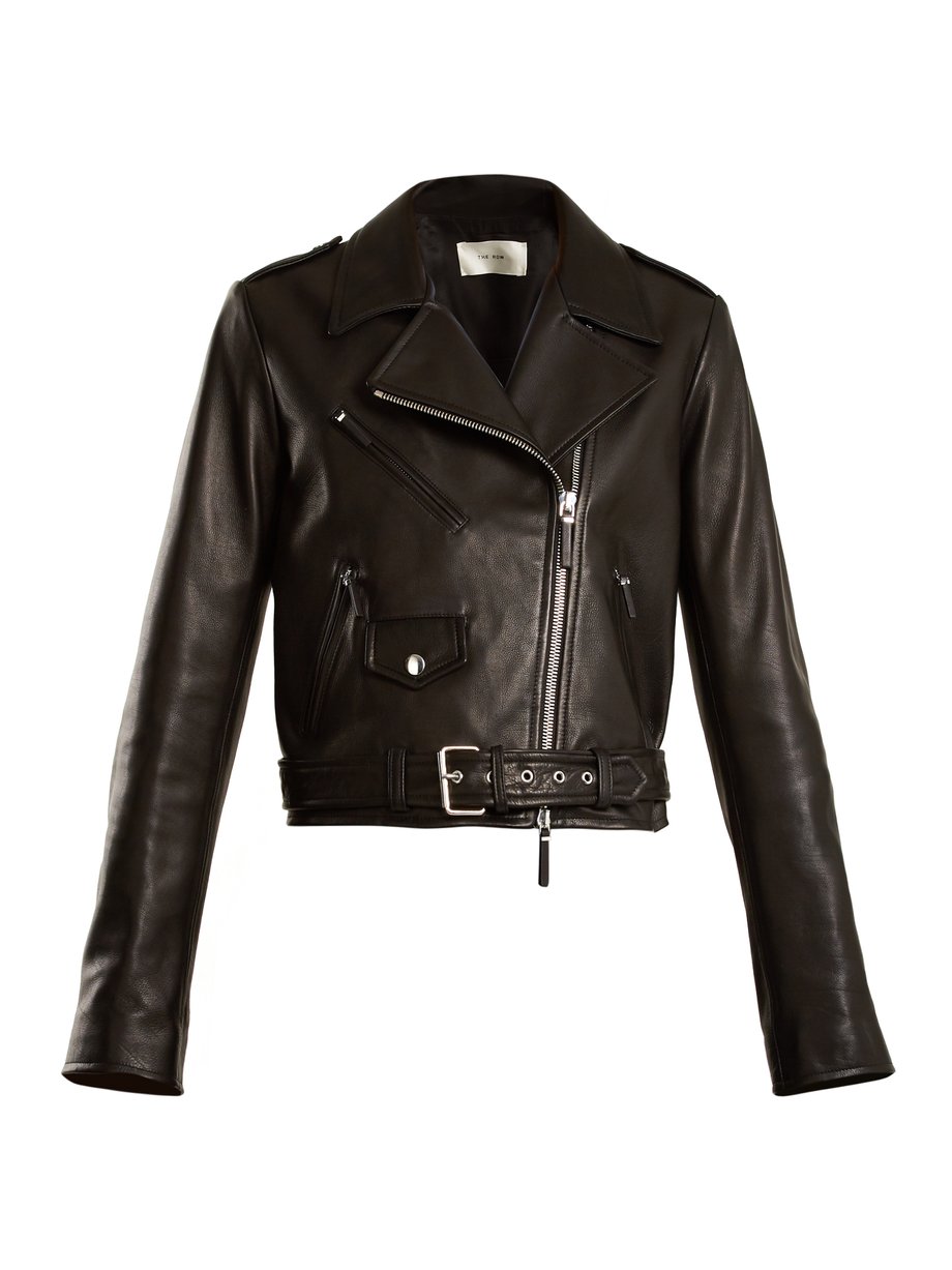 The Row Black Perlin leather biker jacket | 매치스패션, 모던 럭셔리 온라인 쇼핑