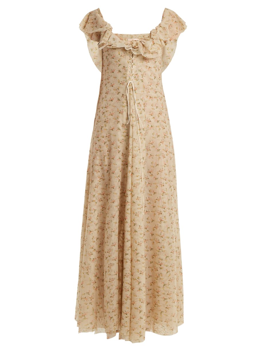 Neutral Dora floral-print tulle dress | Brock Collection ...