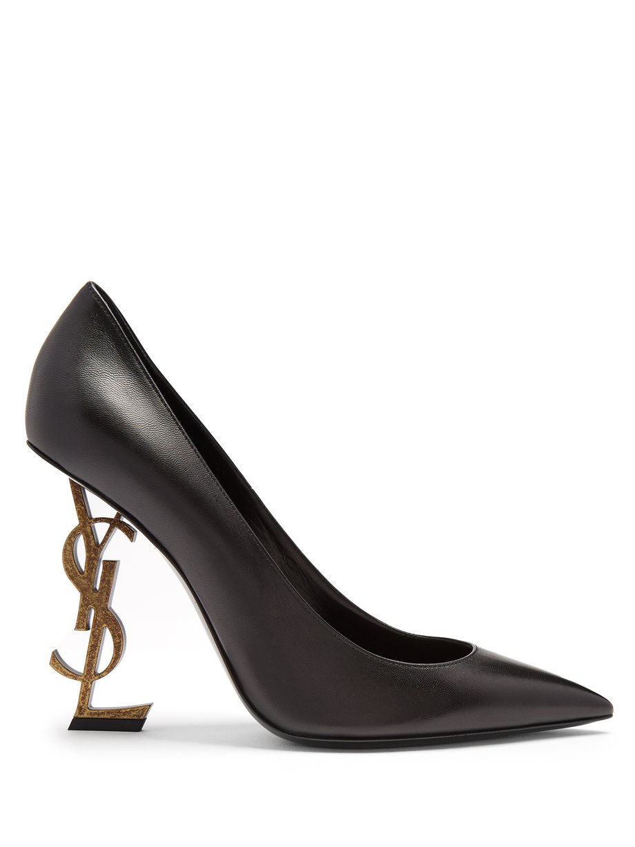 Black Opyum logo-heel leather pumps | Saint Laurent | MATCHESFASHION UK