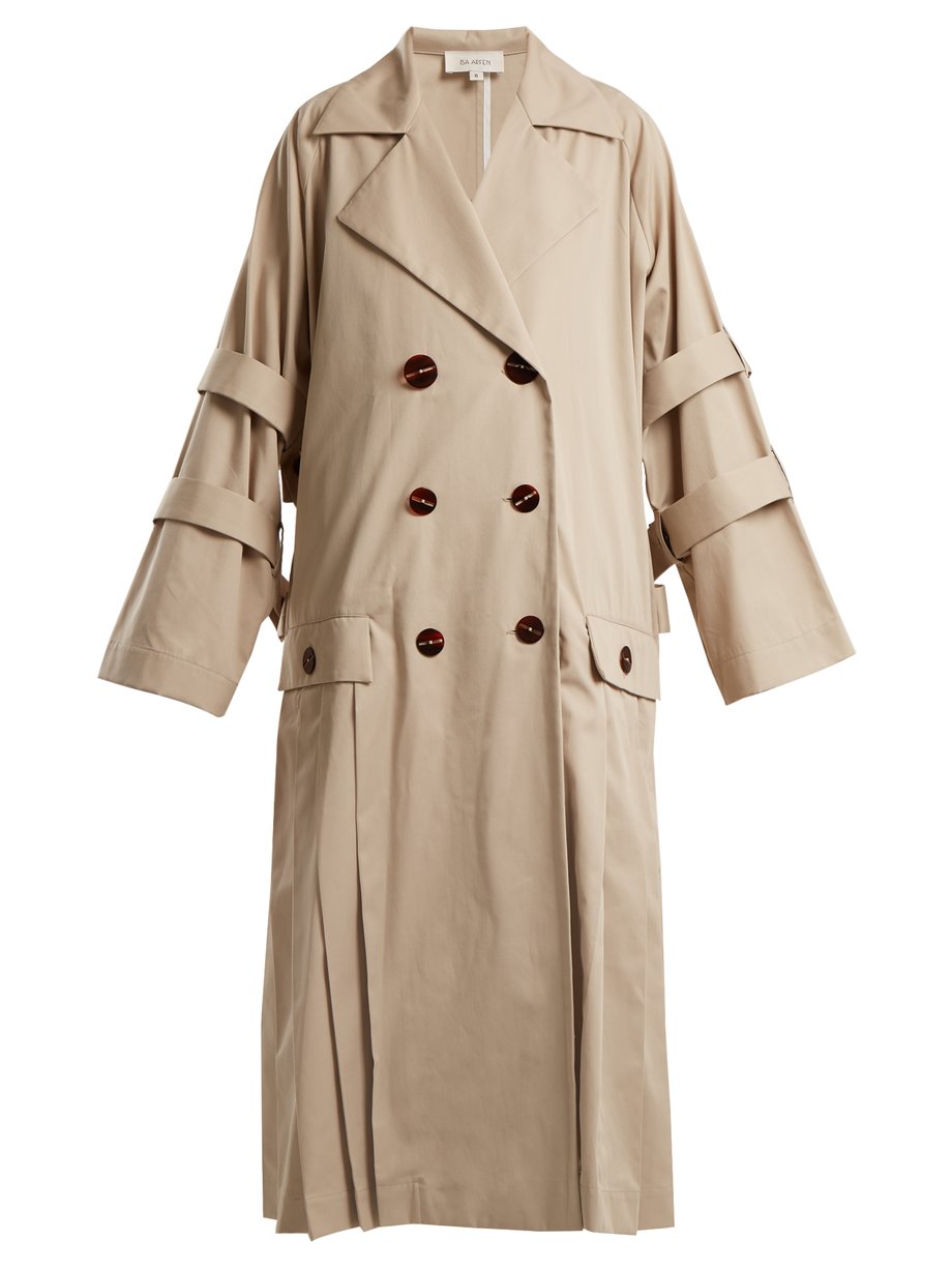 Brown Oversized pleated trench coat | Isa Arfen | MATCHESFASHION US