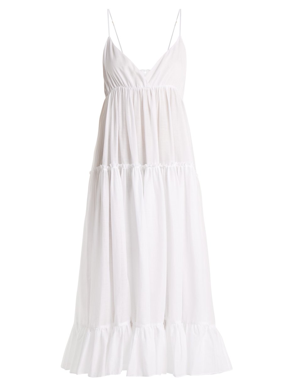 White Carino tiered cotton dress | Loup Charmant | MATCHESFASHION UK