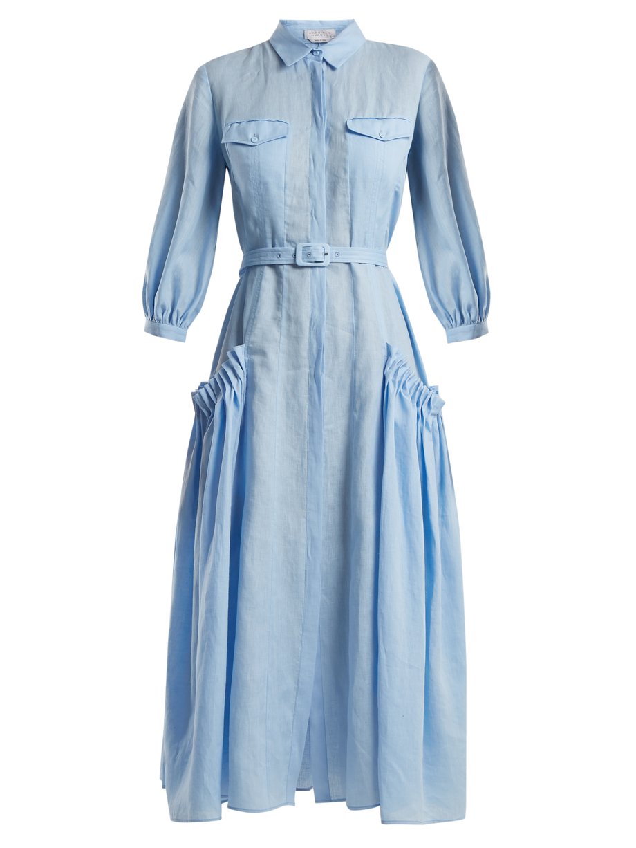 Blue Woodward aloe vera-infused linen dress | Gabriela Hearst ...