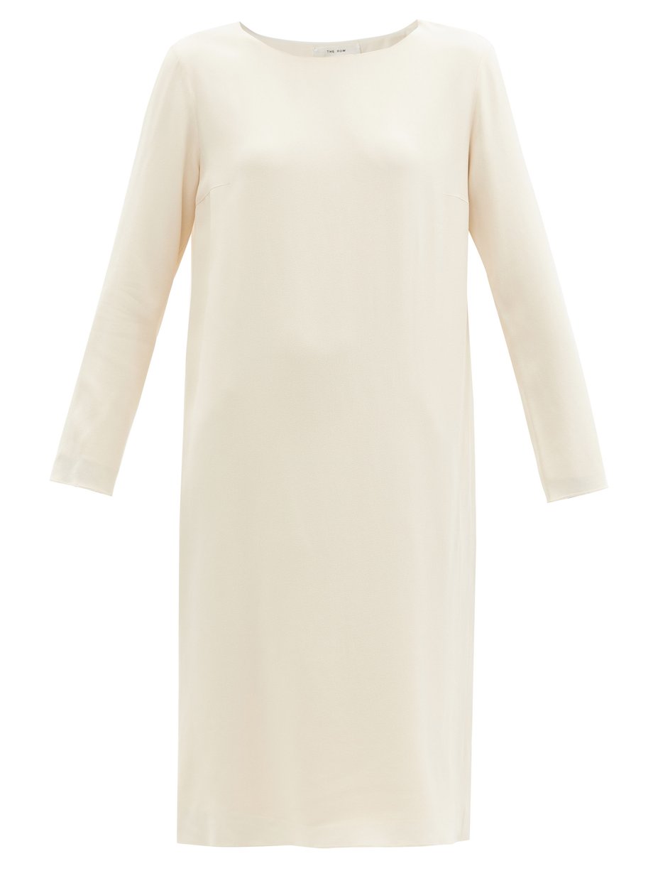 The Row Neutral Larina crepe tunic dress | 매치스패션, 모던 럭셔리 온라인 쇼핑