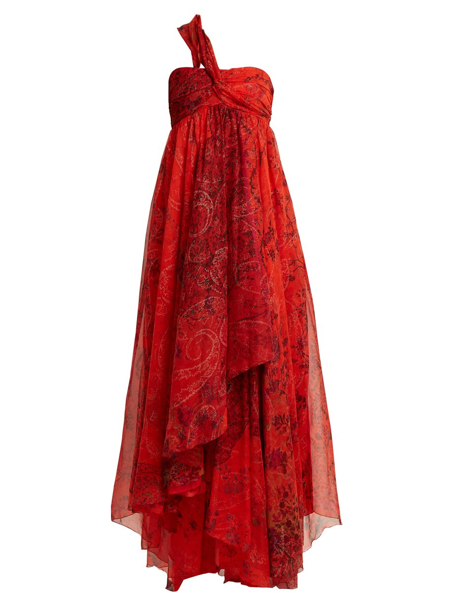 Print Chennai one-shoulder paisley-print silk dress | Etro ...