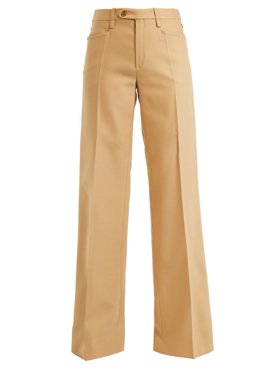 Brown Mid-rise tailored wool-blend trousers | Chloé | MATCHESFASHION US