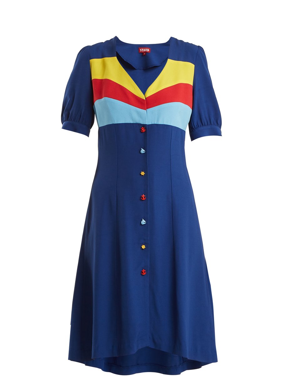 Blue Roger crepe dress | Staud | MATCHESFASHION US