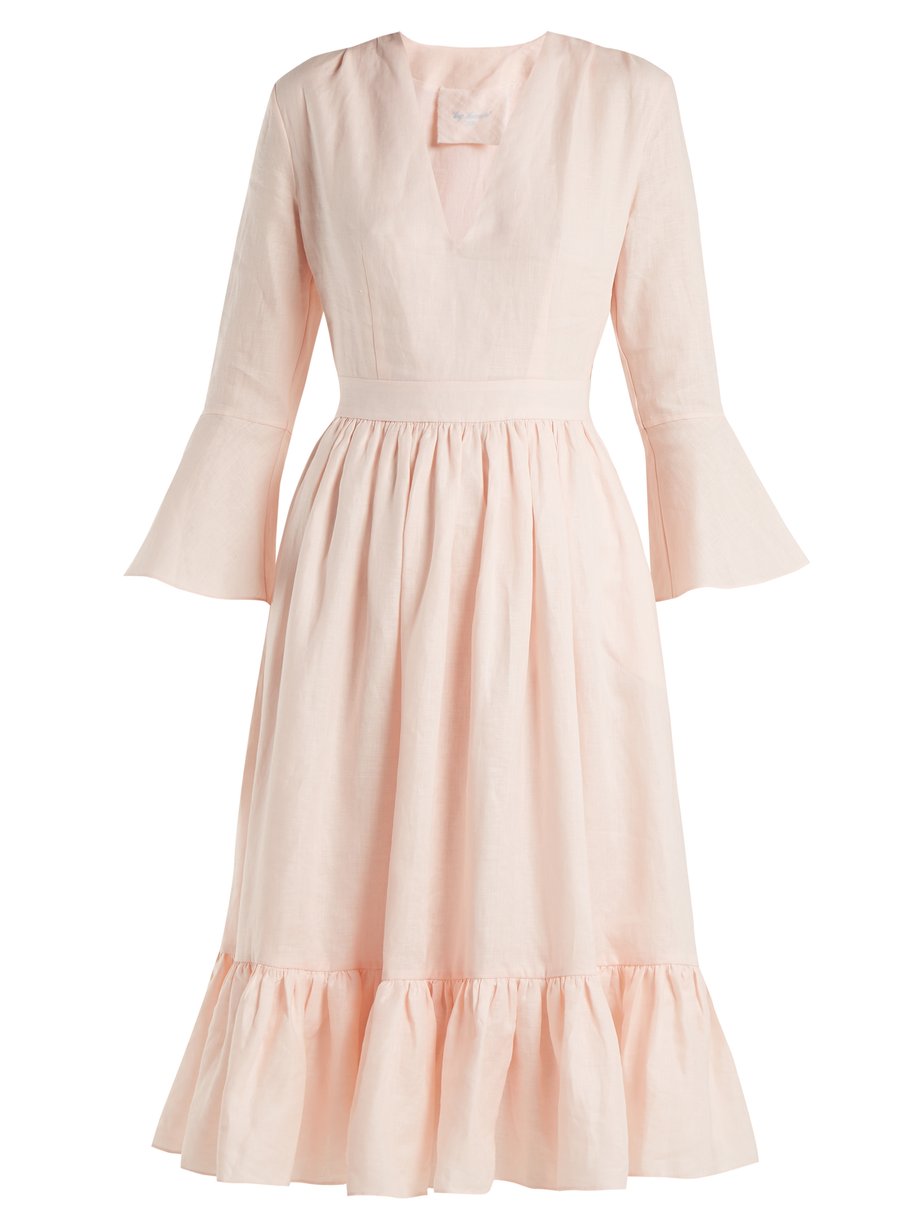 Pink Sea Island tie-waist linen dress | Loup Charmant | MATCHESFASHION US