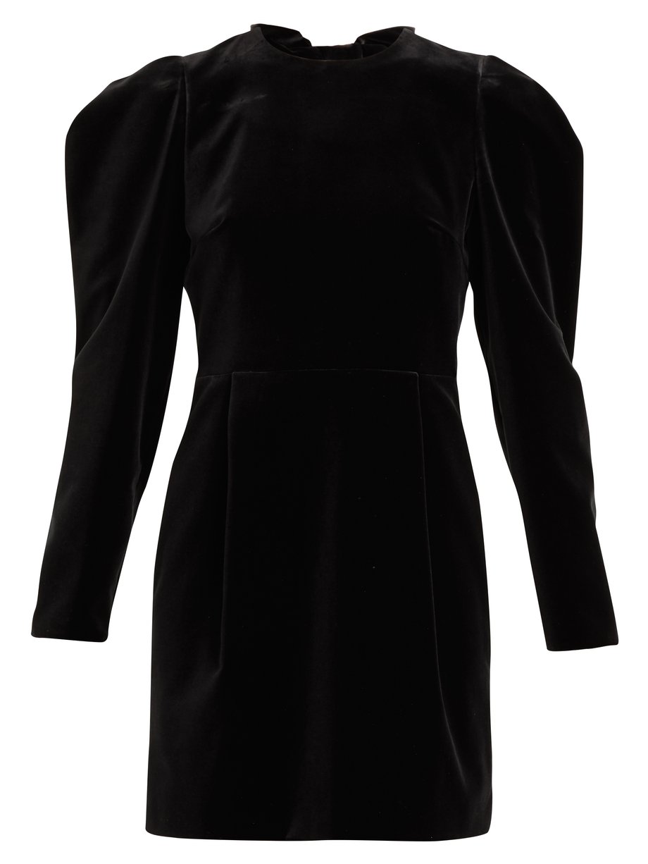 Black Bow and crystal-embellished velvet mini dress | Valentino ...