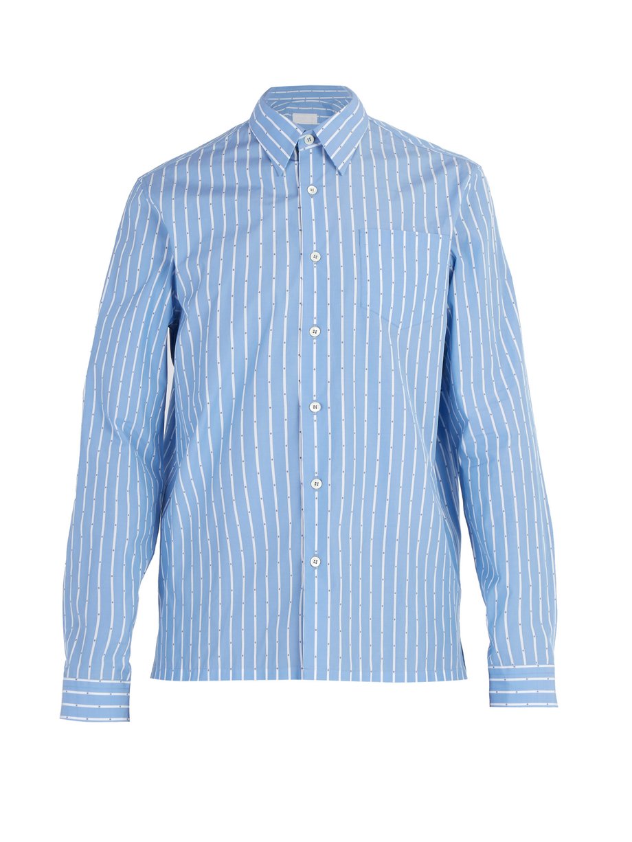 Blue Striped cotton shirt | Prada | MATCHESFASHION US