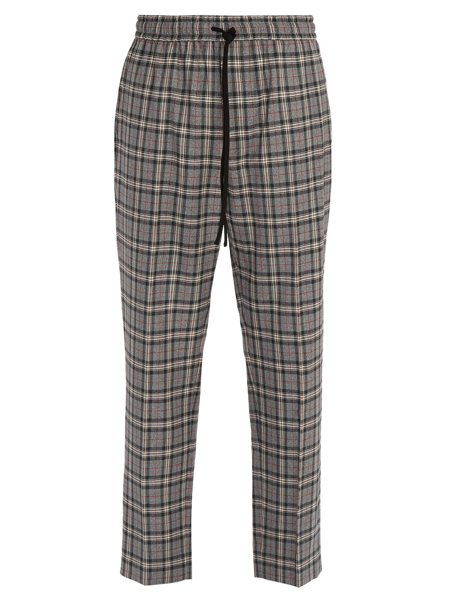 Grey Mid-rise check wool trousers | Gucci | MATCHESFASHION UK