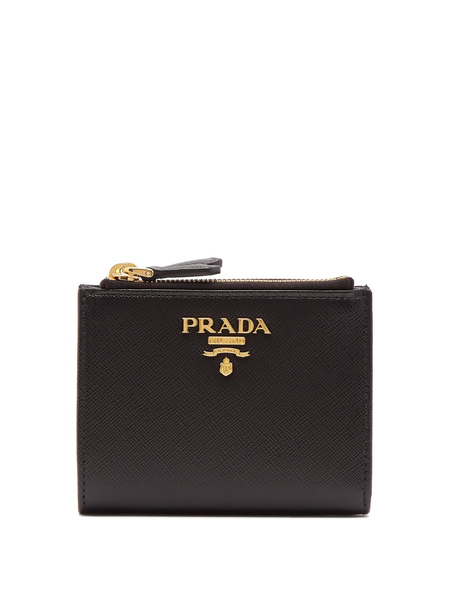 Black Compact bi-fold saffiano leather wallet | Prada | MATCHESFASHION AU