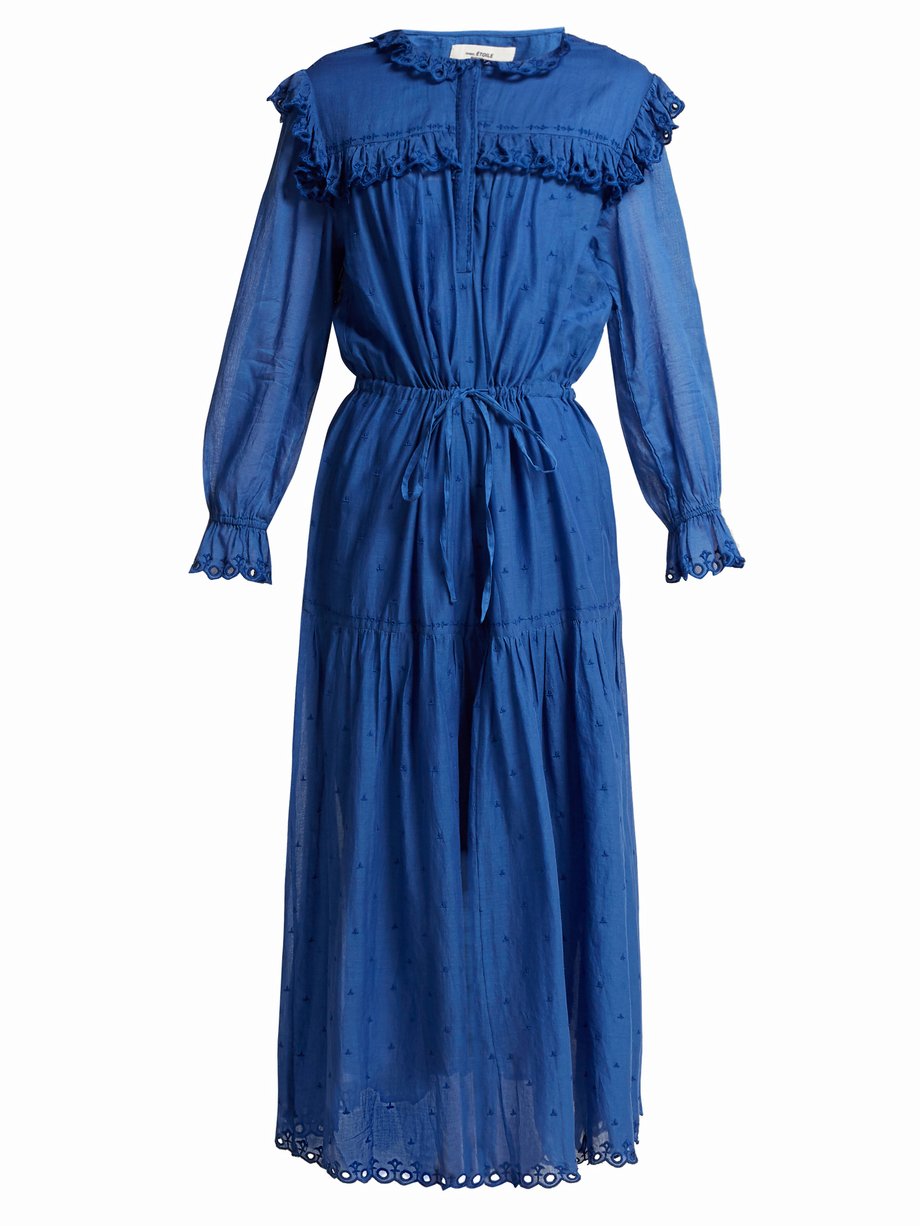 Blue Eina embroidered cotton midi dress | Isabel Marant Étoile ...
