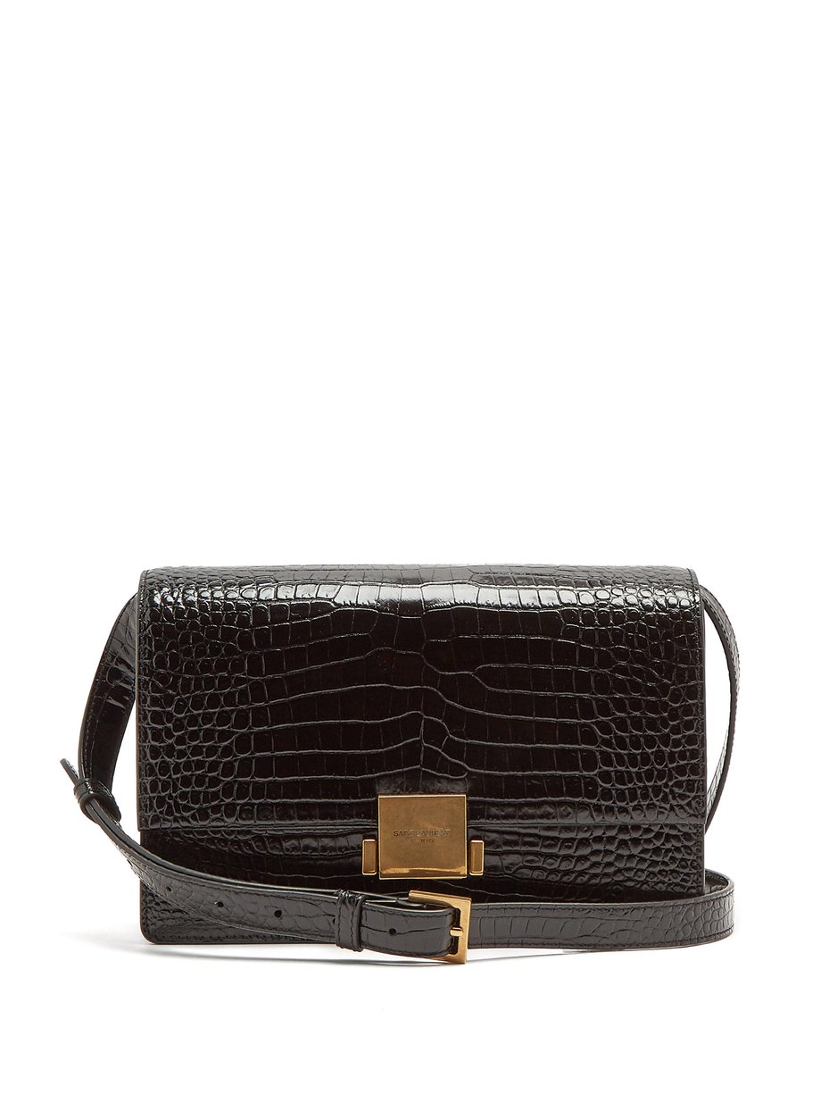 Black Bellechasse medium crocodile-effect leather bag | Saint Laurent ...