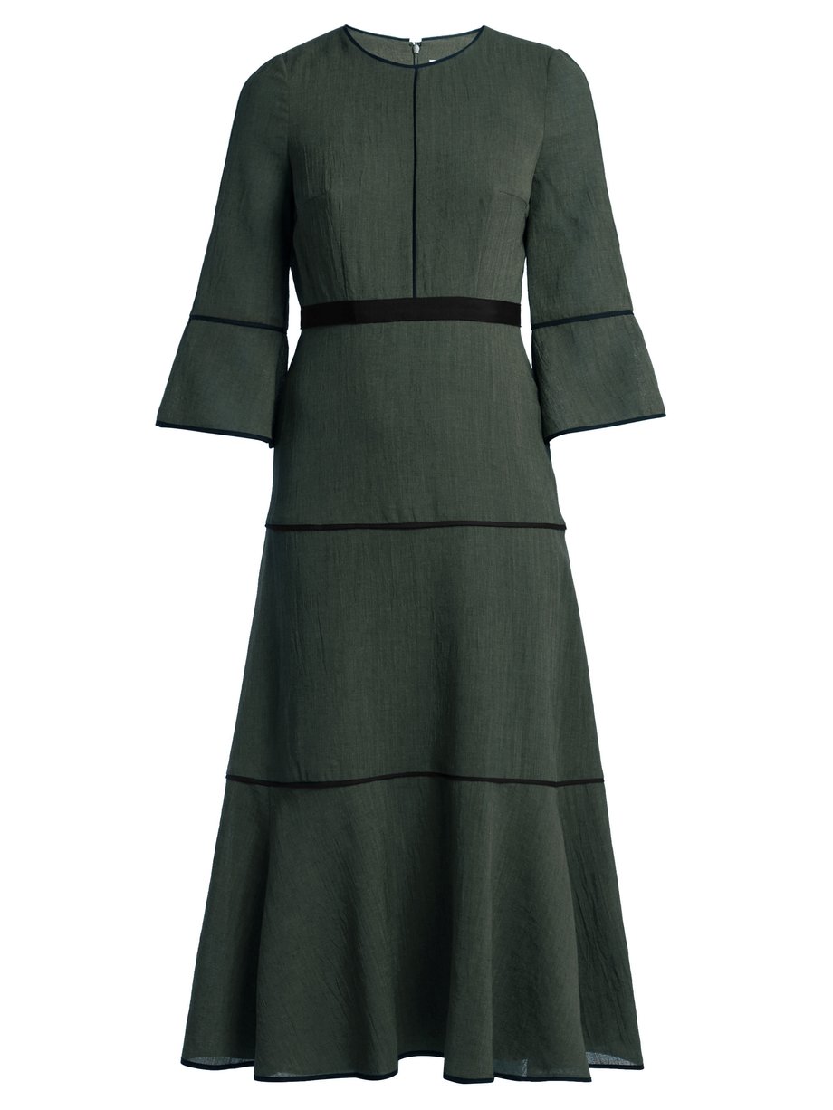 Green Contrast-seam dress | Cefinn | MATCHESFASHION US