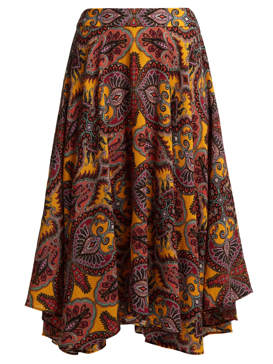 Brown Gypsum paisley-print wool-blend skirt | Etro | MATCHESFASHION UK