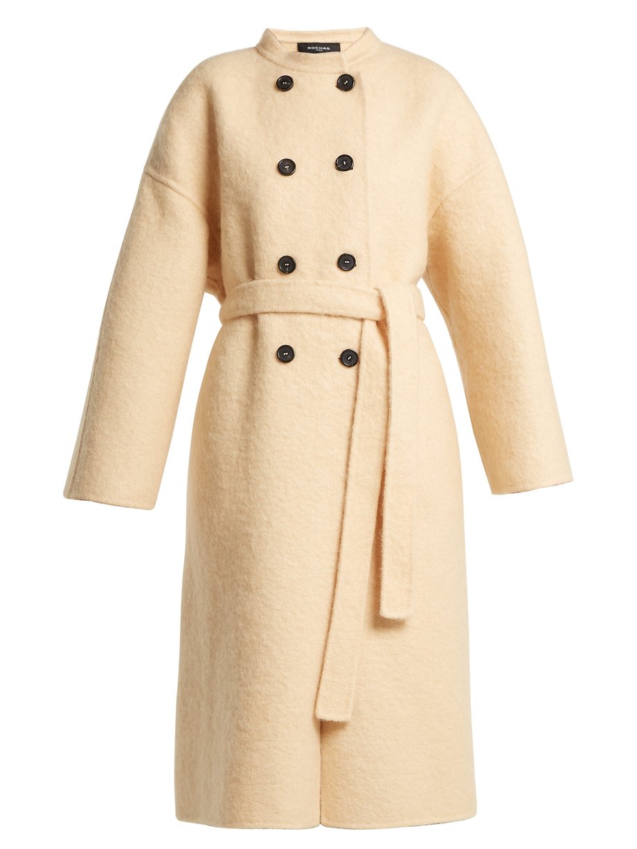 Camel Double-breasted felted coat | Rochas | MATCHESFASHION US
