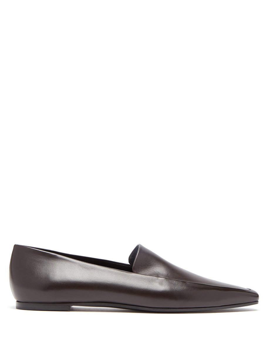 Brown Minimal leather loafers | The Row | MATCHESFASHION UK