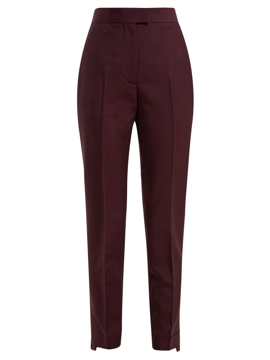 Burgundy Tailored wool-blend trousers | Acne Studios | MATCHESFASHION UK