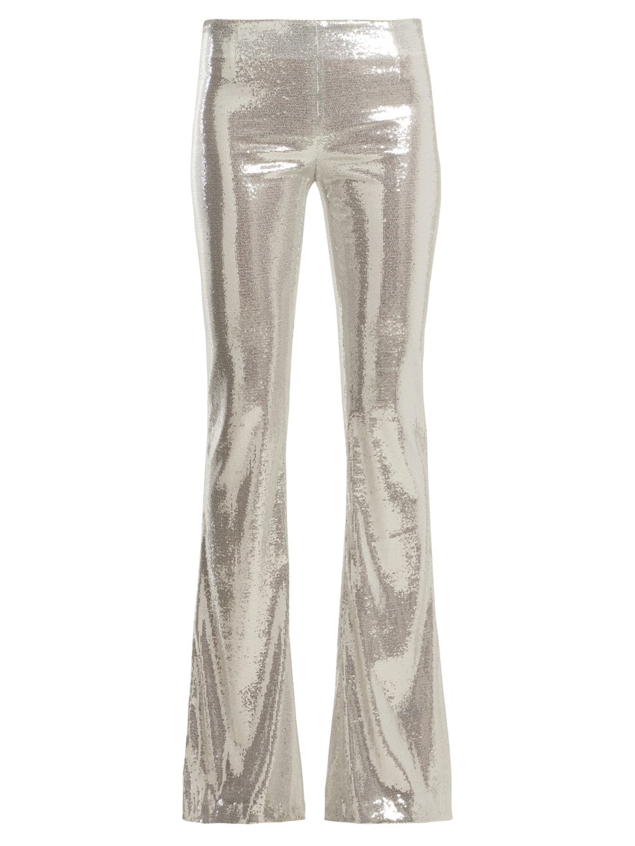 Grey Galaxy sequin flared trousers | Galvan | MATCHESFASHION US
