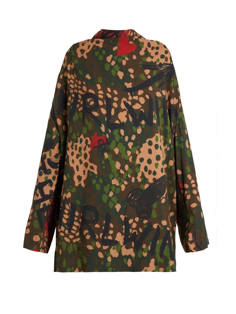 Green Floral, graffiti and camouflage-print tunic | Vivienne Westwood ...