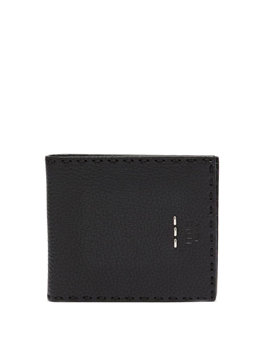 Black Bi-fold grained-leather wallet | Fendi | MATCHESFASHION UK