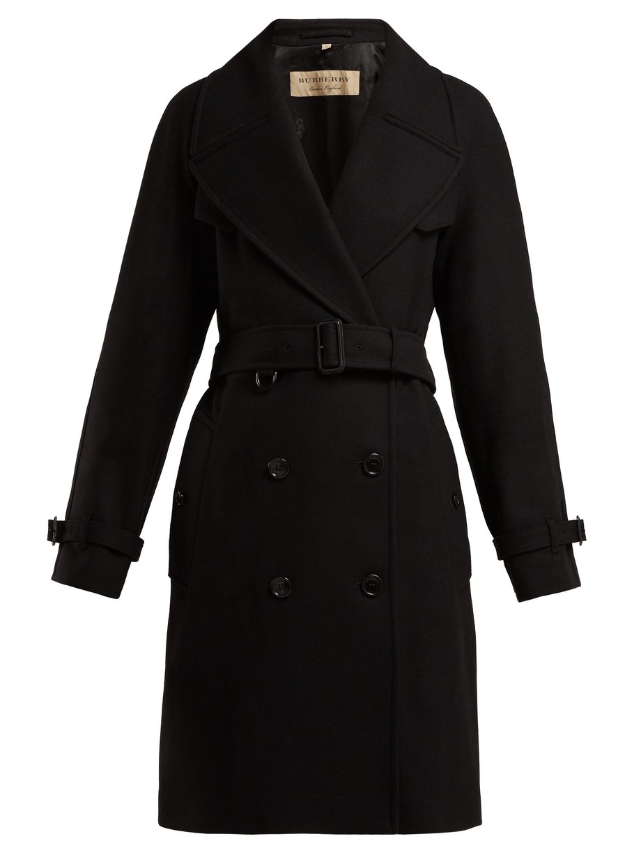 Black Cranston wool-blend trench coat | Burberry | MATCHESFASHION UK