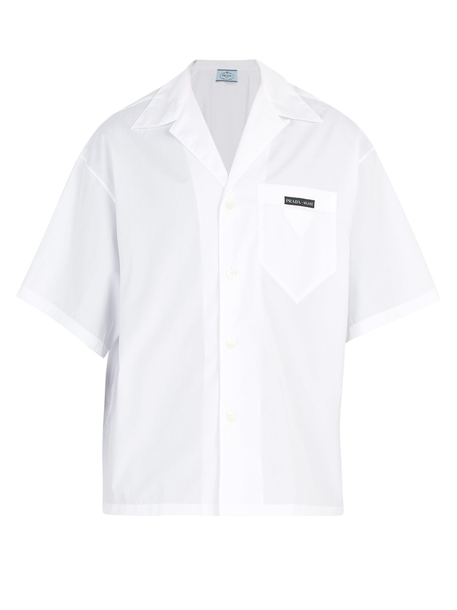 White Short-sleeved cotton shirt | Prada | MATCHESFASHION AU